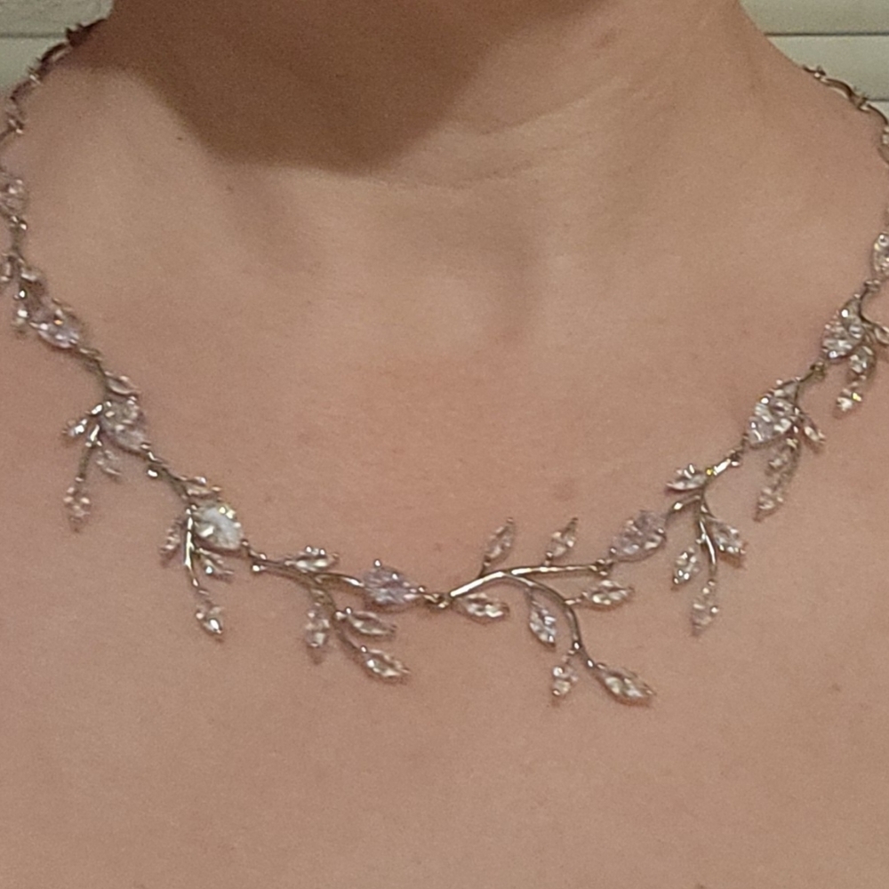 Silver Leaf Necklace 18"